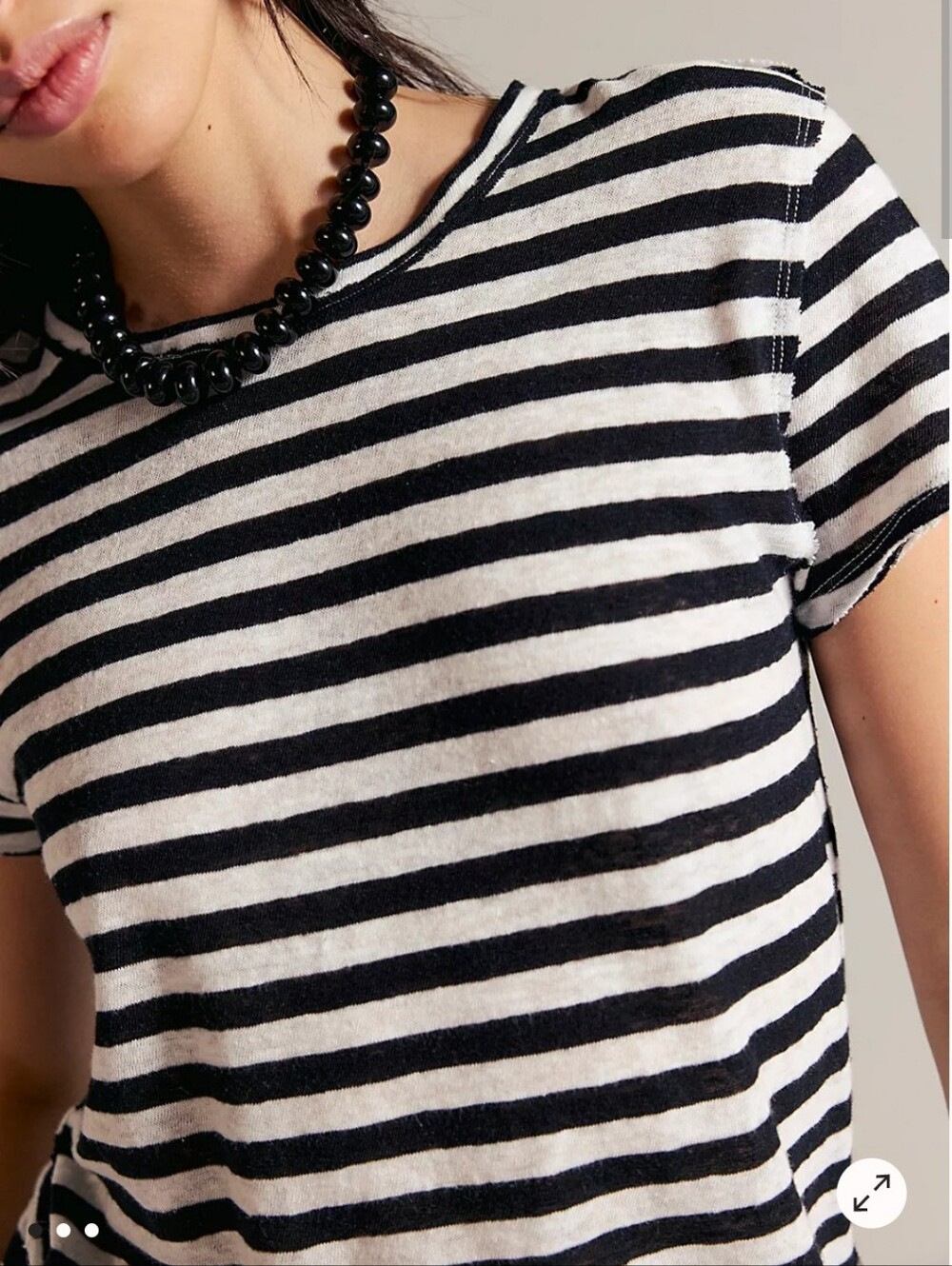 Free People We The Free Nora Striped  Tee | Black/ White Combo | NWT | MED